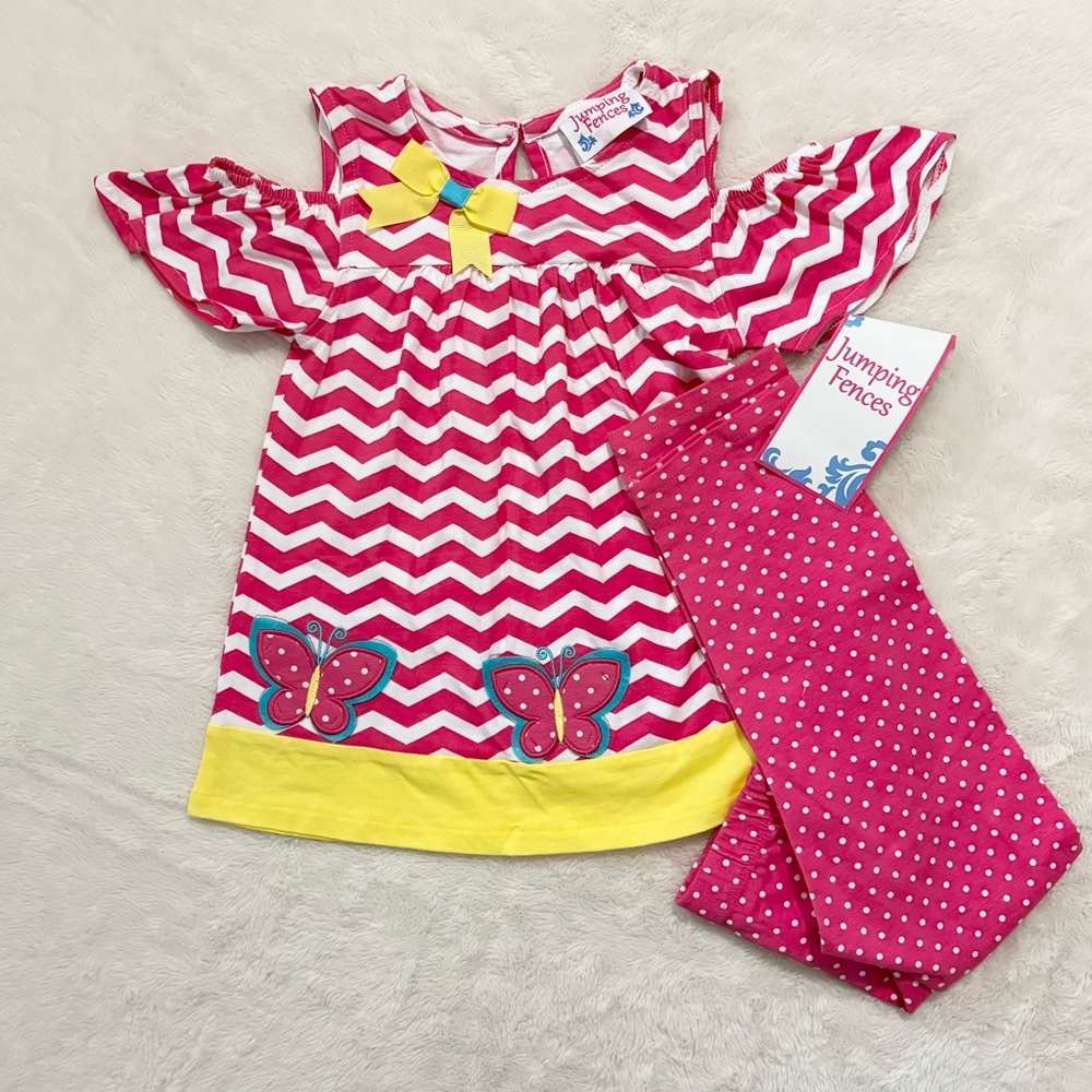 Chevron Dress with Polka Dot Leggings